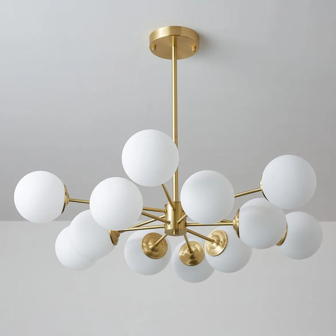 Opal Glass Globe Sputnik Chandelier