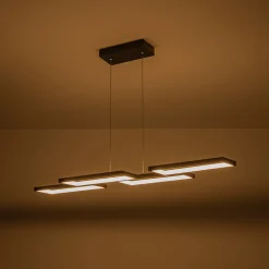 (OpenBox) Black 4-light Rectangular Dimmable LED Kitchen Island Pendant