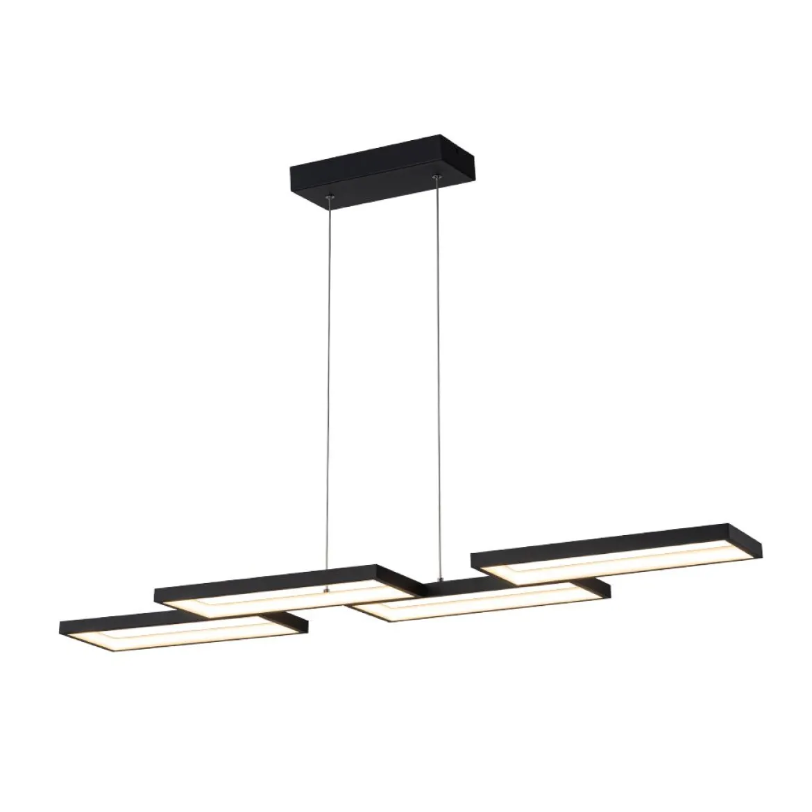 (OpenBox) Black 4-light Rectangular Dimmable LED Kitchen Island Pendant