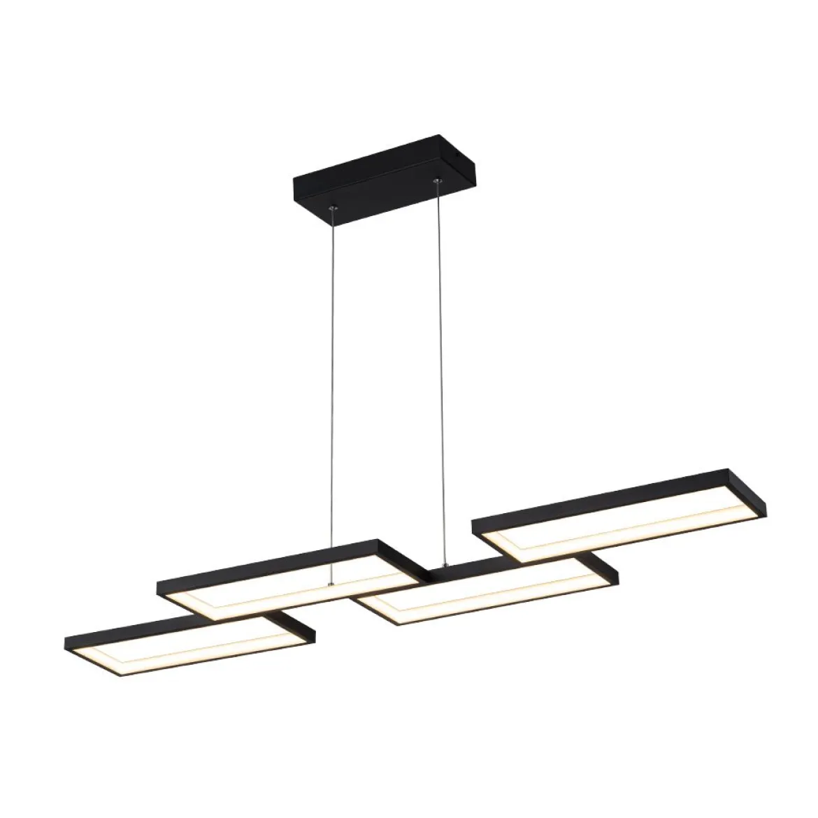 (OpenBox) Black 4-light Rectangular Dimmable LED Kitchen Island Pendant