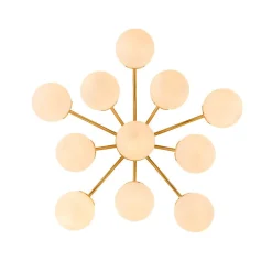 (OpenBox) Bloom Brass Frosted Glass Bubble Semi Flush Chandelier
