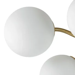 (OpenBox) Bloom Brass Frosted Glass Bubble Semi Flush Chandelier