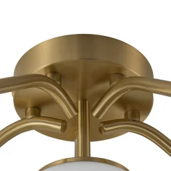 (OpenBox) Bloom Brass Frosted Glass Bubble Semi Flush Chandelier