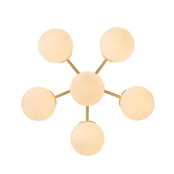 (OpenBox) Bloom Brass Frosted Glass Bubble Semi Flush Chandelier