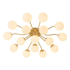 (OpenBox) Bloom Brass Frosted Glass Bubble Semi Flush Chandelier