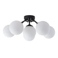 (OpenBox) Bloom Brass Frosted Glass Bubble Semi Flush Chandelier