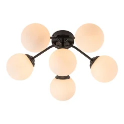 (OpenBox) Bloom Brass Frosted Glass Bubble Semi Flush Chandelier