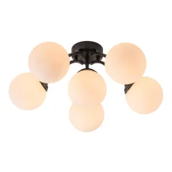(OpenBox) Bloom Brass Frosted Glass Bubble Semi Flush Chandelier