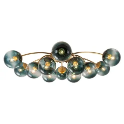 (OpenBox) Bloom 12-Light Blue Glass Bubble Semi Flush Chandelier