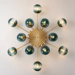 (OpenBox) Bloom 12-Light Blue Glass Bubble Semi Flush Chandelier
