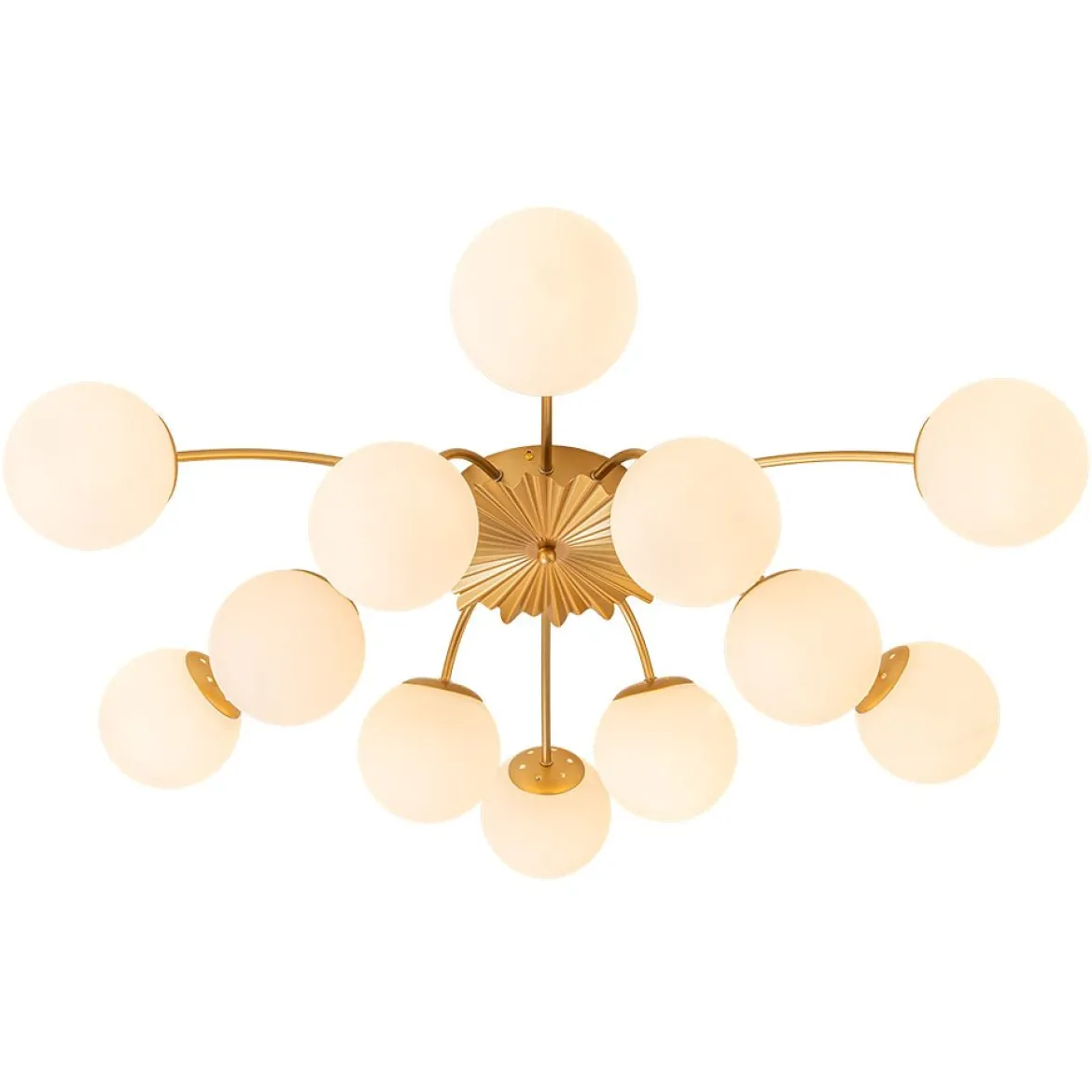 (OpenBox) Blossom 12-Light Opal Glass Bubble Semi Flush Chandelier