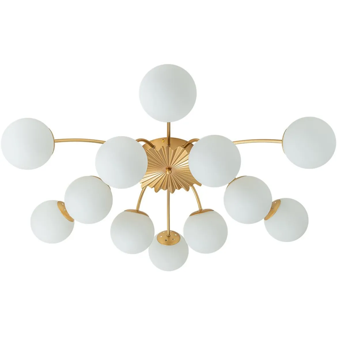 (OpenBox) Blossom 12-Light Opal Glass Bubble Semi Flush Chandelier