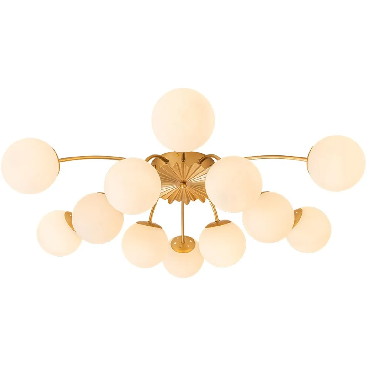 (OpenBox) Blossom 12-Light Opal Glass Bubble Semi Flush Chandelier