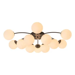 (OpenBox) Blossom 12-Light Opal Glass Bubble Semi Flush Chandelier