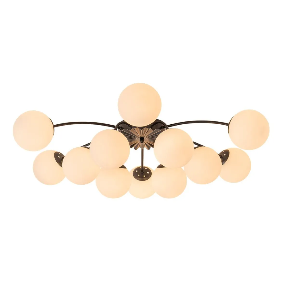 (OpenBox) Blossom 12-Light Opal Glass Bubble Semi Flush Chandelier