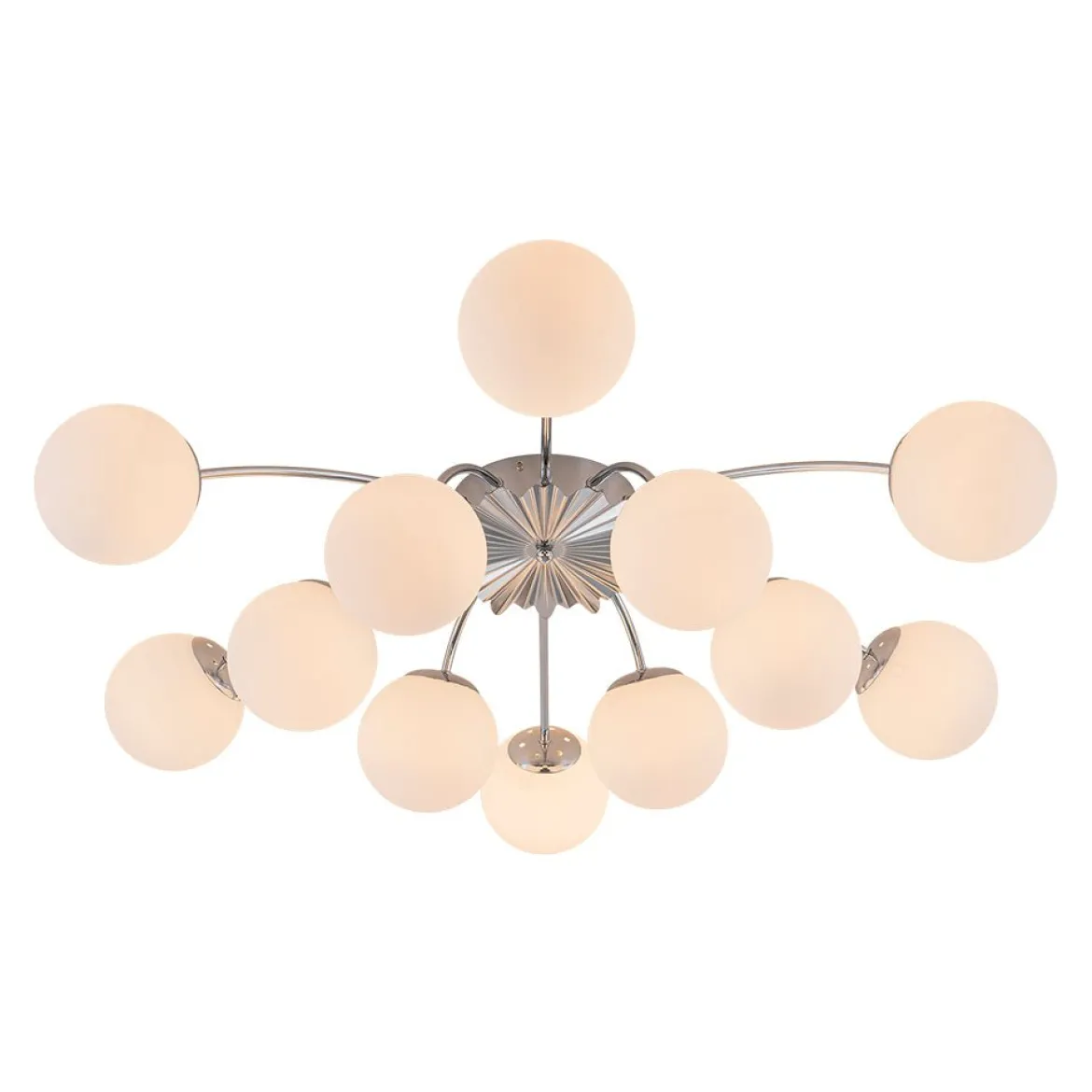 (OpenBox) Blossom 12-Light Opal Glass Bubble Semi Flush Chandelier