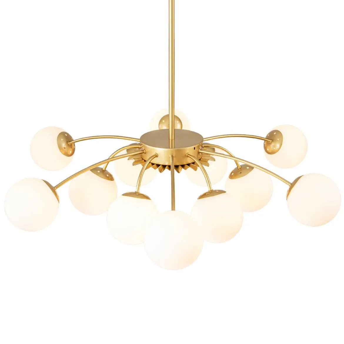 (OpenBox) Blossom 12-Light Opal Glass Bubble Semi Flush Chandelier