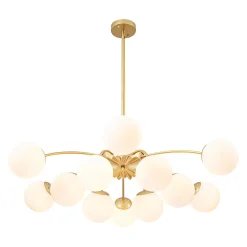 (OpenBox) Blossom 12-Light Opal Glass Bubble Semi Flush Chandelier