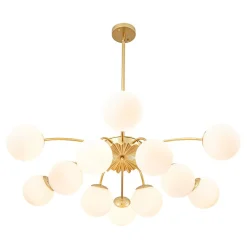 (OpenBox) Blossom 12-Light Opal Glass Bubble Semi Flush Chandelier