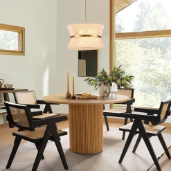 (OpenBox) Boho 2-Tier Woven Thread Tapered Drum Pendant Light