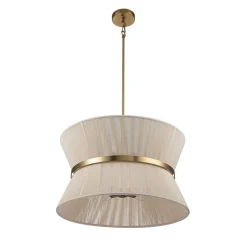 (OpenBox) Boho 2-Tier Woven Thread Tapered Drum Pendant Light