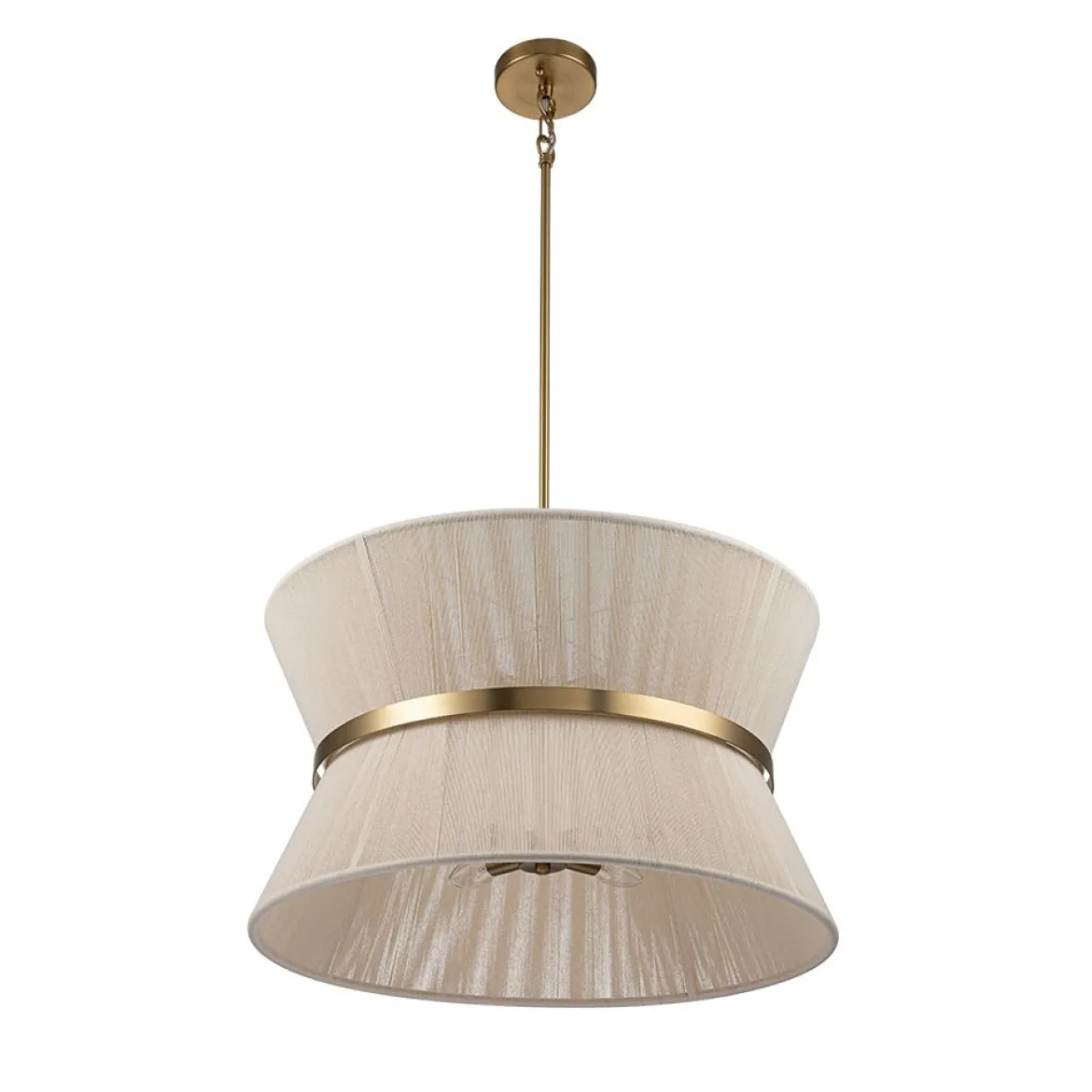 (OpenBox) Boho 2-Tier Woven Thread Tapered Drum Pendant Light