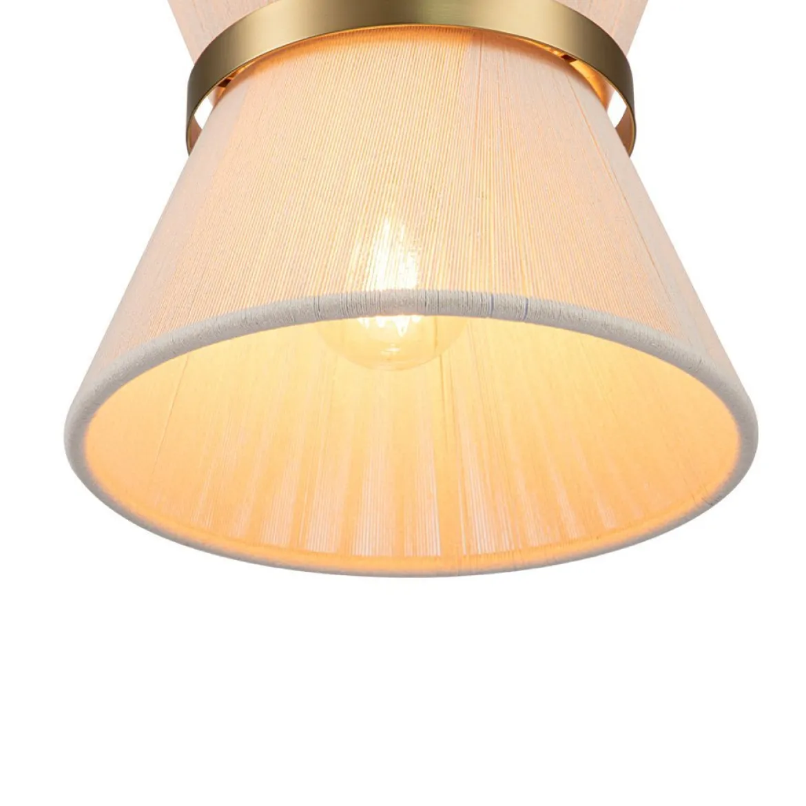 (OpenBox) Boho 2-Tier Woven Thread Tapered Drum Pendant Light