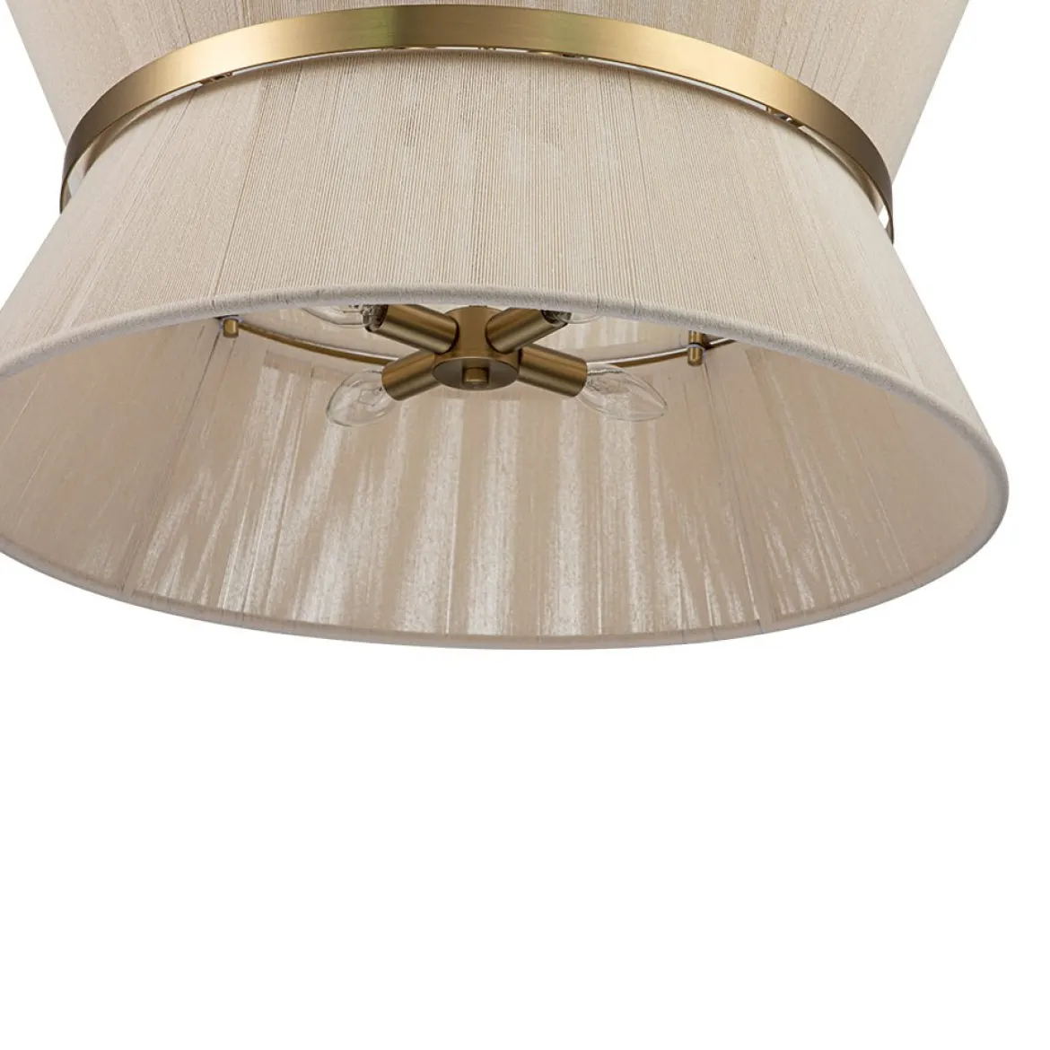 (OpenBox) Boho 2-Tier Woven Thread Tapered Drum Pendant Light