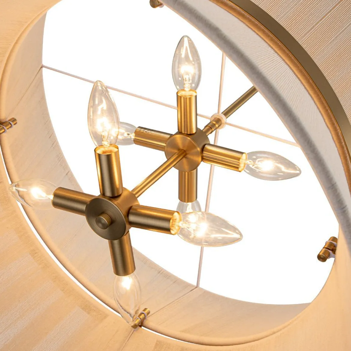 (OpenBox) Boho 2-Tier Woven Thread Tapered Drum Pendant Light