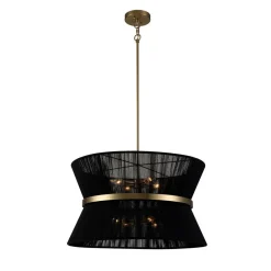 (OpenBox) Boho 2-Tier Woven Thread Tapered Drum Pendant Light