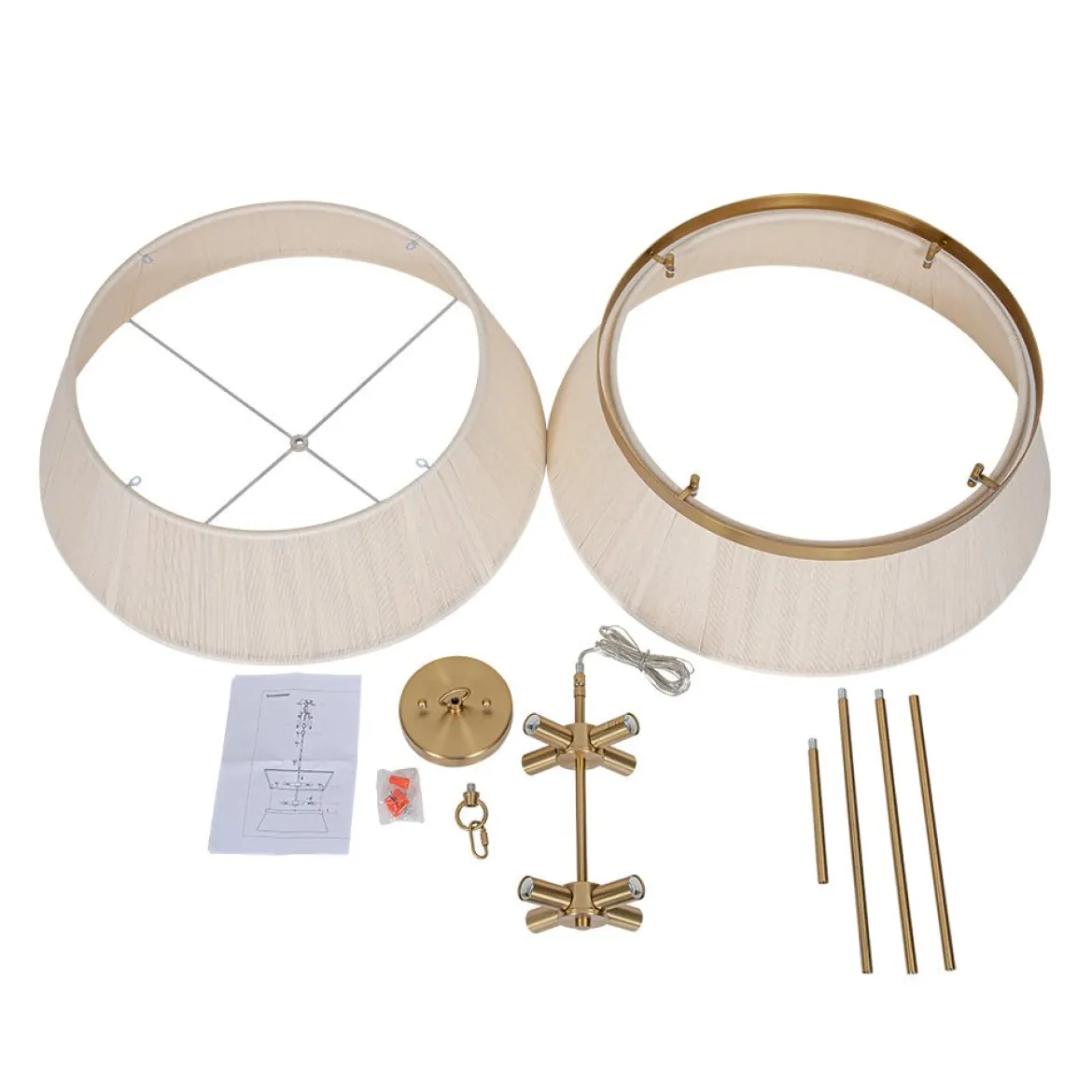 (OpenBox) Boho 2-Tier Woven Thread Tapered Drum Pendant Light