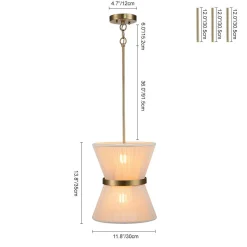 (OpenBox) Boho 2-Tier Woven Thread Tapered Drum Pendant Light