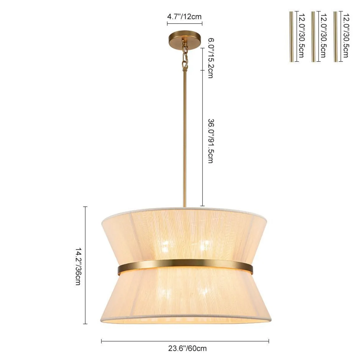 (OpenBox) Boho 2-Tier Woven Thread Tapered Drum Pendant Light