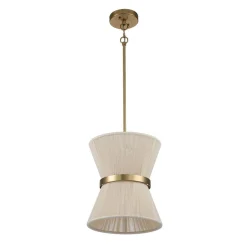(OpenBox) Boho 2-Tier Woven Thread Tapered Drum Pendant Light