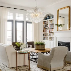 (OpenBox) Brass Cluster Ribbed Glass Globe Bubble Chandelier