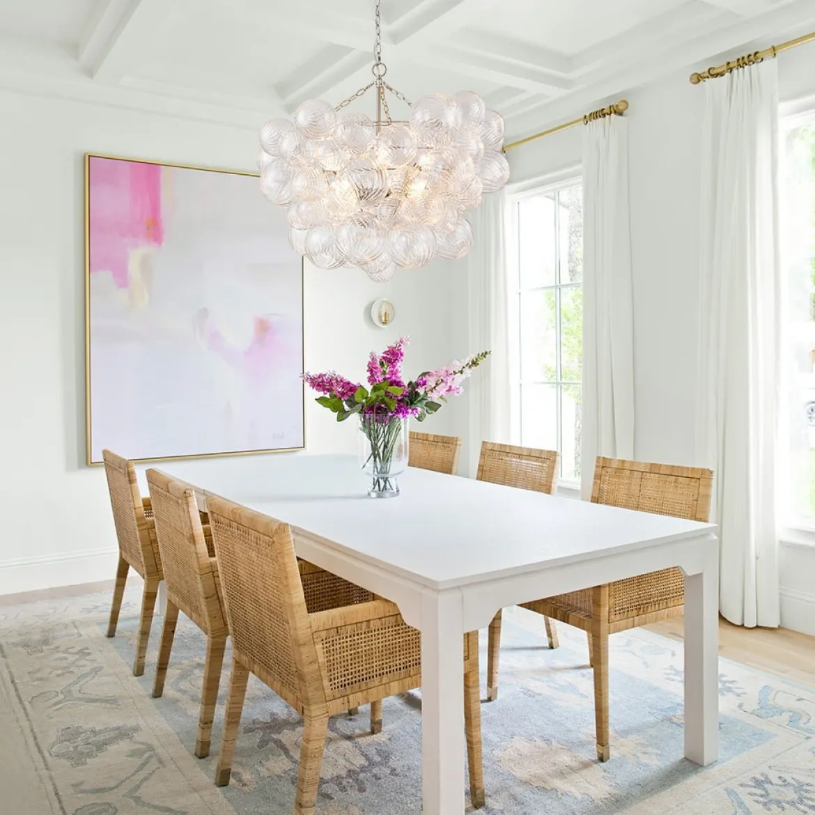 (OpenBox) Brass Cluster Ribbed Glass Globe Bubble Chandelier