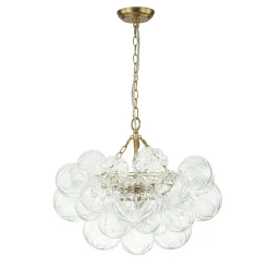 (OpenBox) Brass Cluster Sculpture Texture Glass Globe Bubble Chandelier