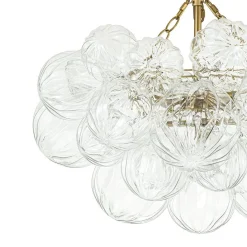 (OpenBox) Brass Cluster Sculpture Texture Glass Globe Bubble Chandelier