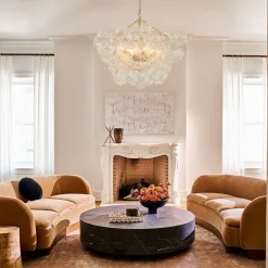(OpenBox) Brass Cluster Sculpture Texture Glass Globe Bubble Chandelier