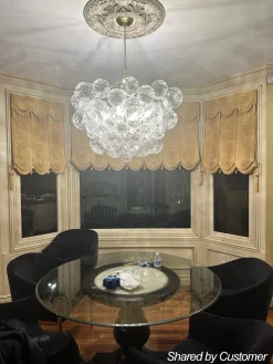 (OpenBox) Brass Cluster Sculpture Texture Glass Globe Bubble Chandelier