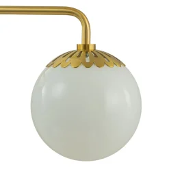 (OpenBox) Brass Daisy 3-Light Opal Glass Globe Vanity Light