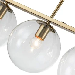 (OpenBox) Brass 5-Light Glass Globe Linear Pendant
