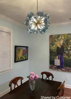 (OpenBox) Cluster Blue Glass Bubble Chandelier