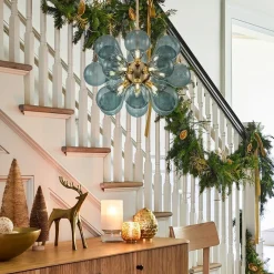 (OpenBox) Cluster Blue Glass Bubble Chandelier