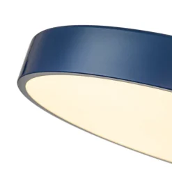 (OpenBox) Contemporary Brass Blue Round LED Semi Flush Lighting