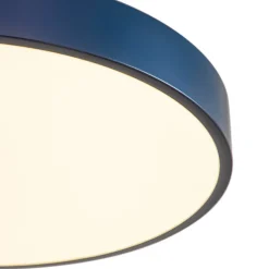 (OpenBox) Contemporary Brass Blue Round LED Semi Flush Lighting