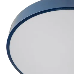 (OpenBox) Contemporary Brass Blue Round LED Semi Flush Lighting