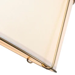 (OpenBox) Contemporary Wide Linen Drum Brass Semi Flush Mount