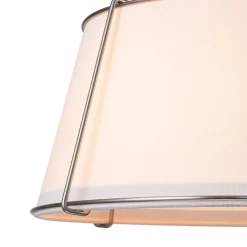 (OpenBox) Contemporary Wide Linen Drum Brass Semi Flush Mount