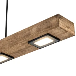 (OpenBox) Dimmable LED Linear Oak Wood Kitchen Island Pendant